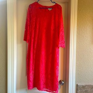 Beautiful pink/coral dress. CJ Banks 20W